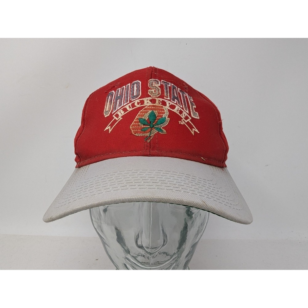 Vintage Ohio State Buckeyes‎ Hat Cap Snap Back Red Gray NCAA Football Mens 90s